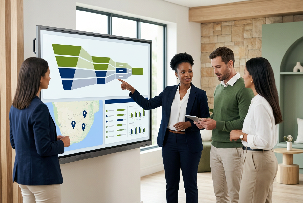 Retail location selection funnel from network strategy to a three-site shortlist and decision scorecard.